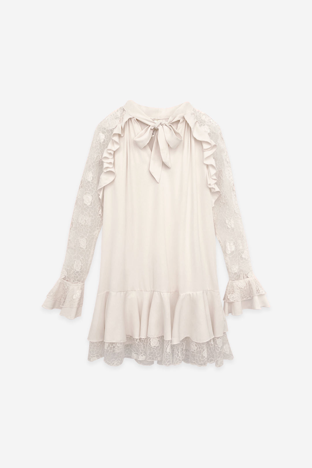 Grossiste ELLI WHITE - Robe en dentelle et à volants