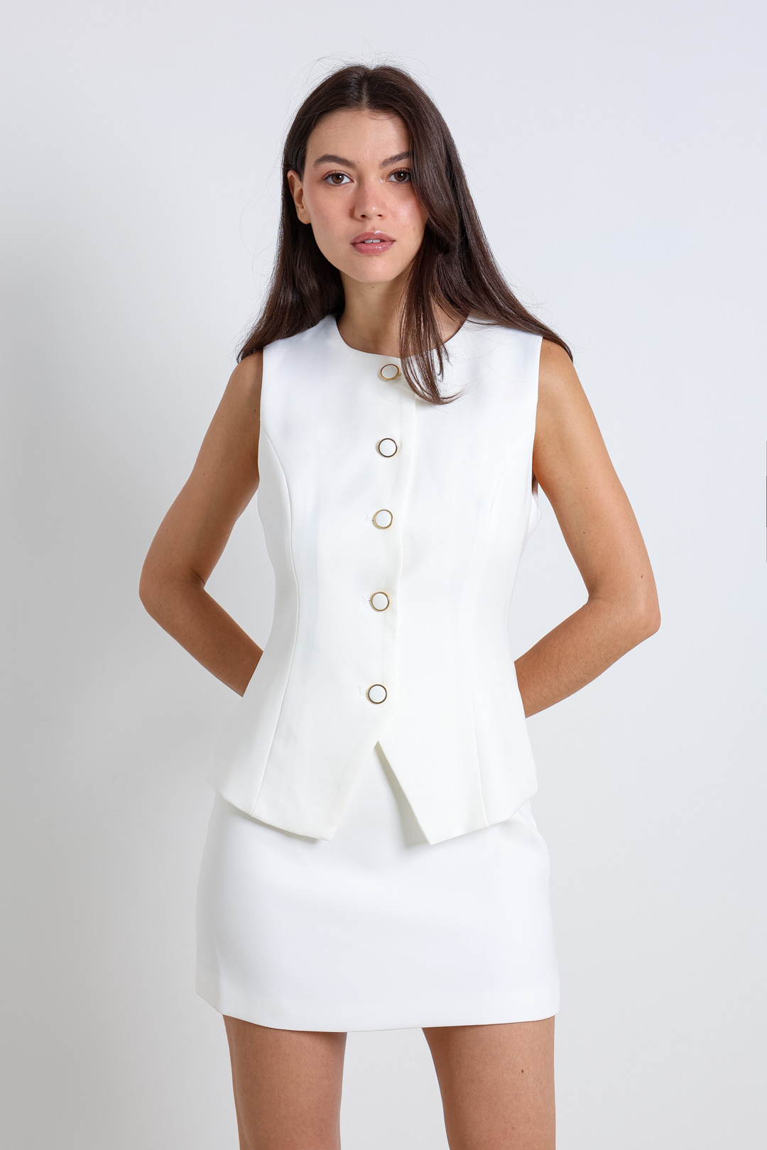Mayorista ELLI WHITE - Vestido sin mangas con efecto de dos piezas