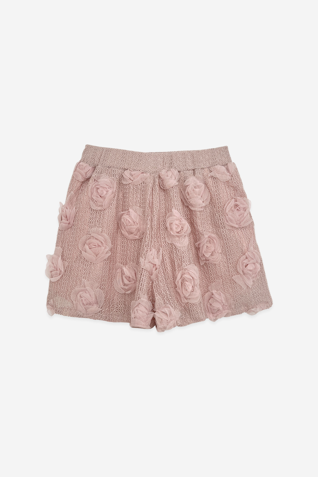 Grossiste ELLI WHITE - Short en dentelle avec fleurs en relief