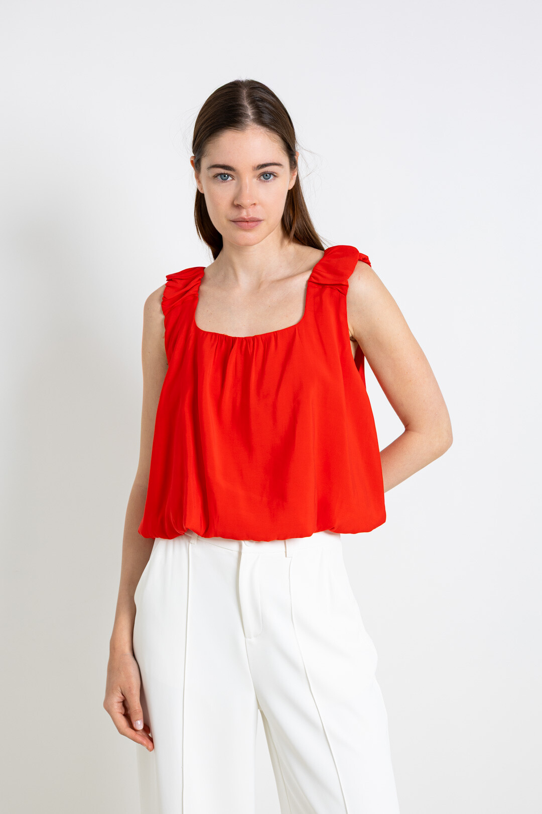 Mayorista ELLI WHITE - Top burbuja sin mangas