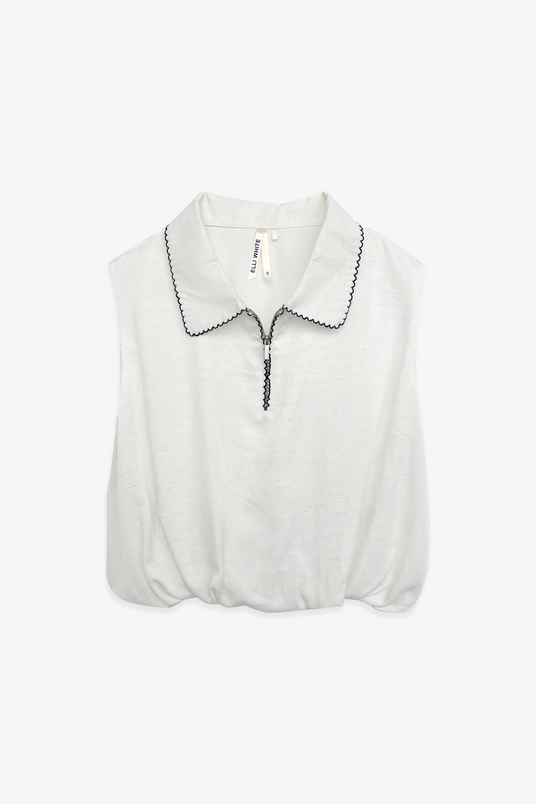 Grossiste ELLI WHITE - Top sans manches à col zippé