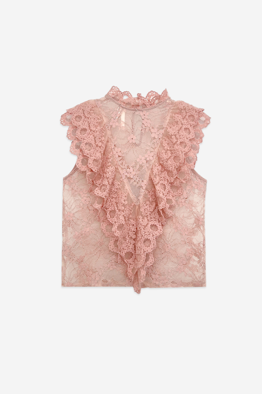 Mayorista ELLI WHITE - Top de encaje con volantes
