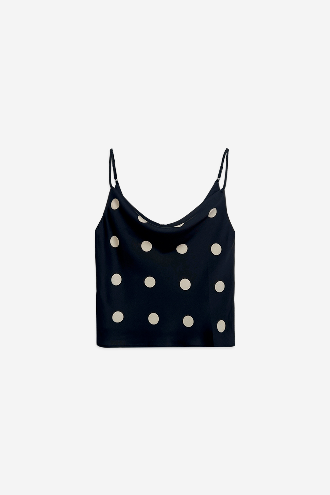 Mayorista ELLI WHITE - Top con cuello drapeado de lunares
