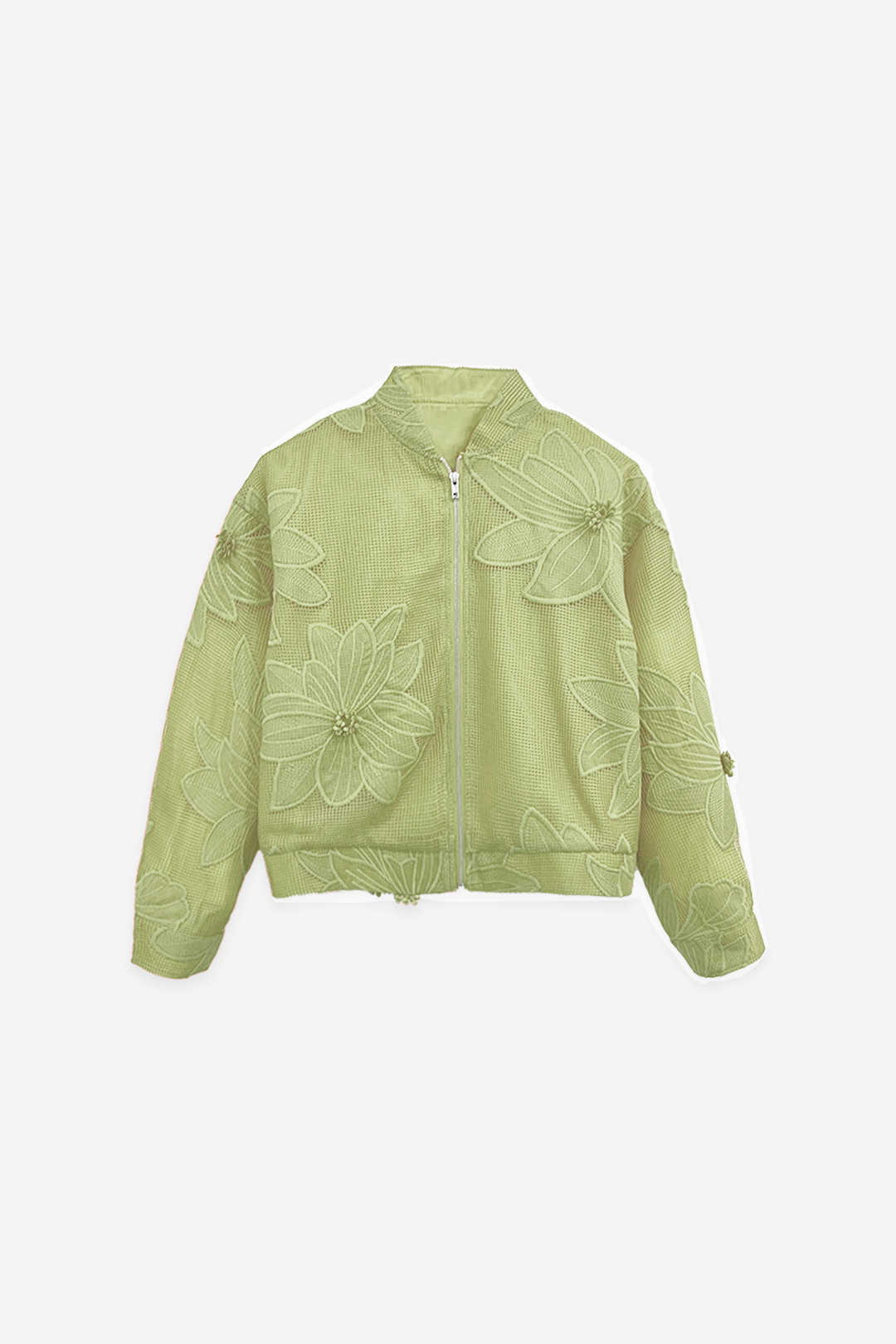 Grossiste ELLI WHITE - Veste bombers à dentelle fleurie