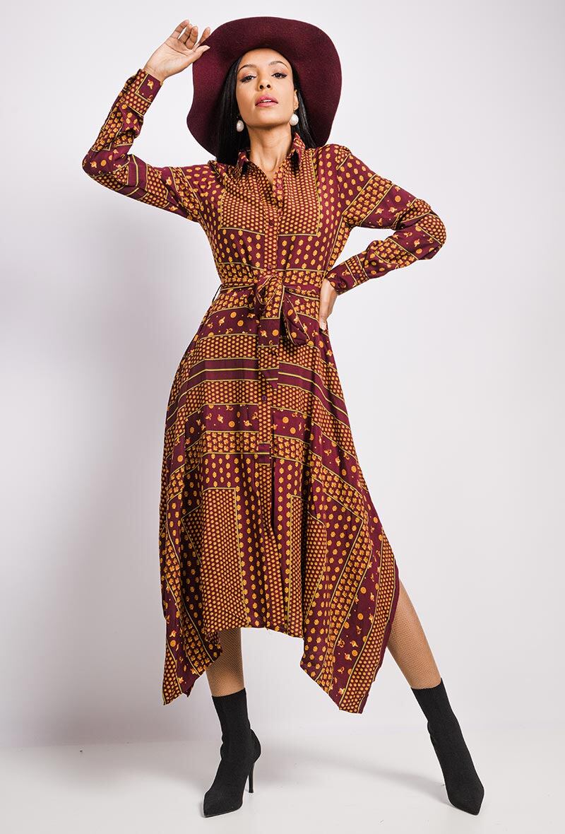 Wholesaler ELLILY - Printed long shirt dress