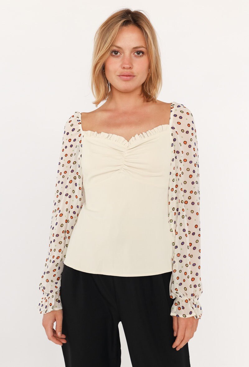 Wholesaler ELLILY - Blouse with printed sleeves