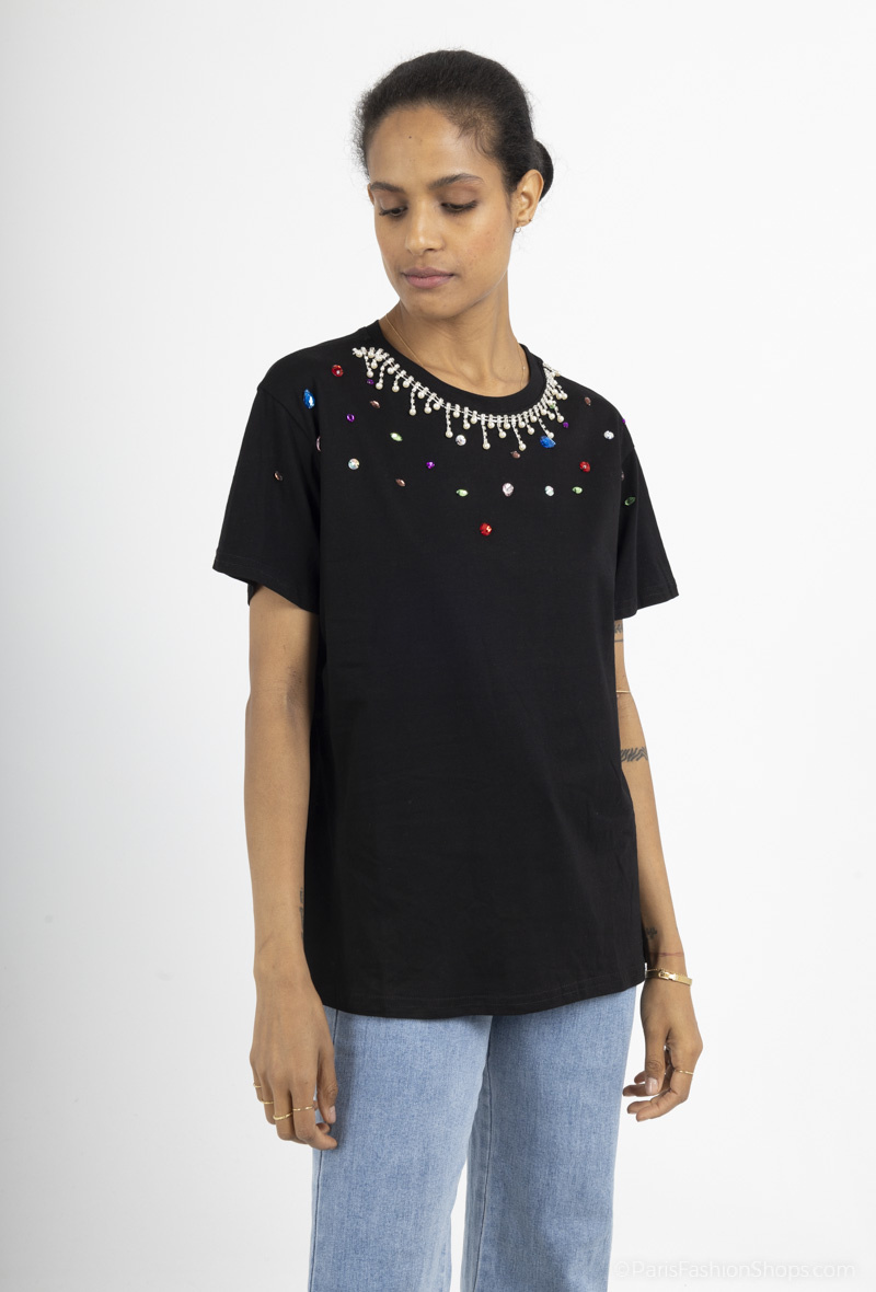 Wholesaler ELSA M - Rhinestone T-shirt