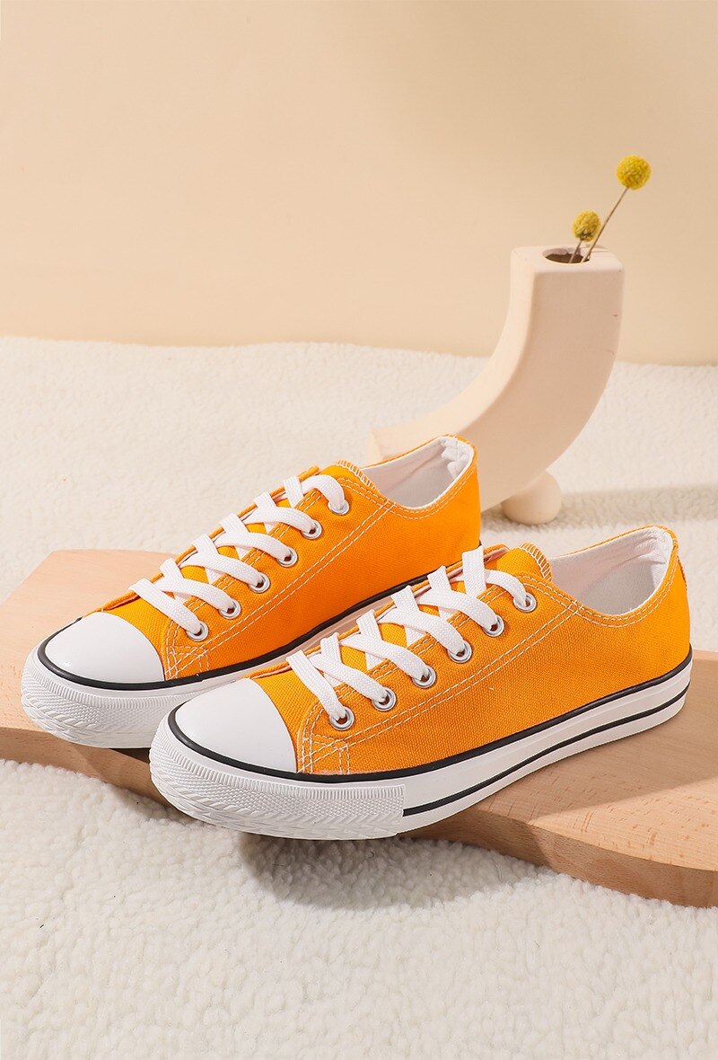 Women s classic canvas sneakers Nuances Orange Yellow Brown