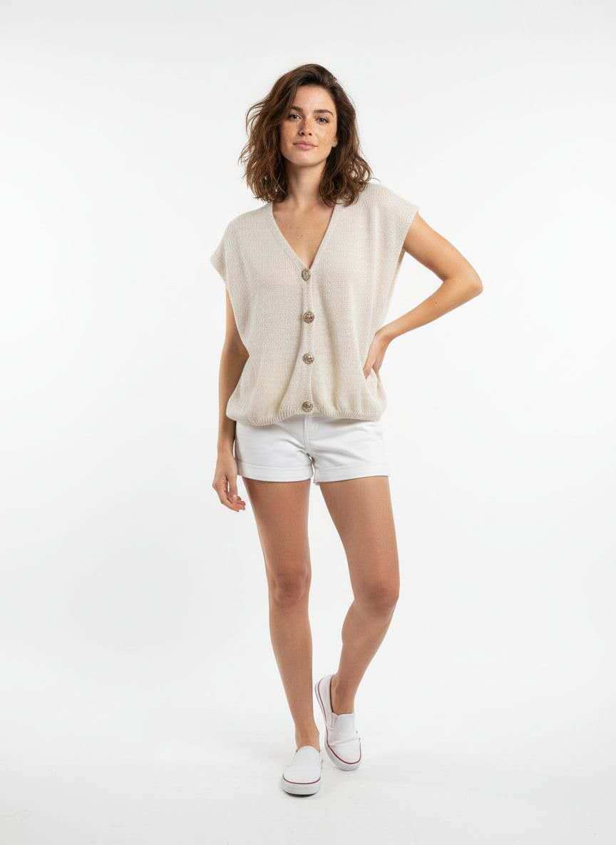 Wholesaler EMAGLIFICIO - Sleeveless sweater with buttons