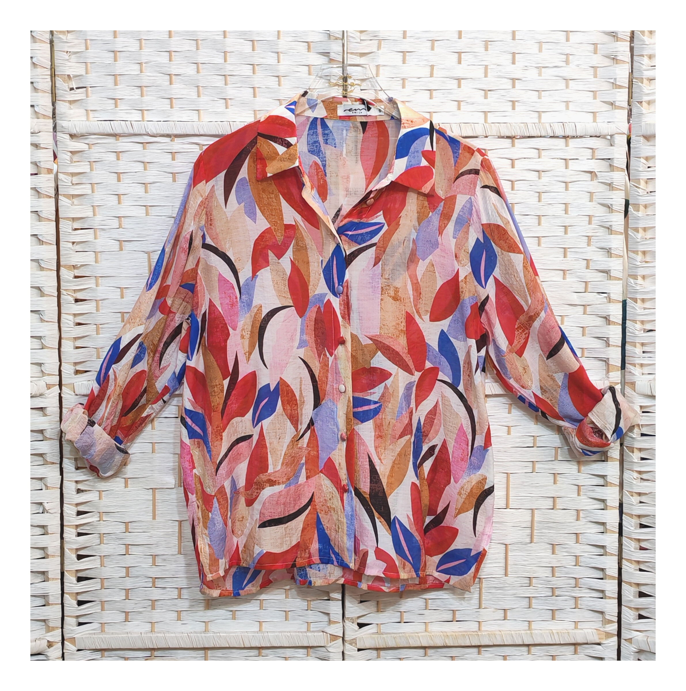 Grossiste Emi Jo - CHEMISE IMPRIME MOTIF FEUILLE
