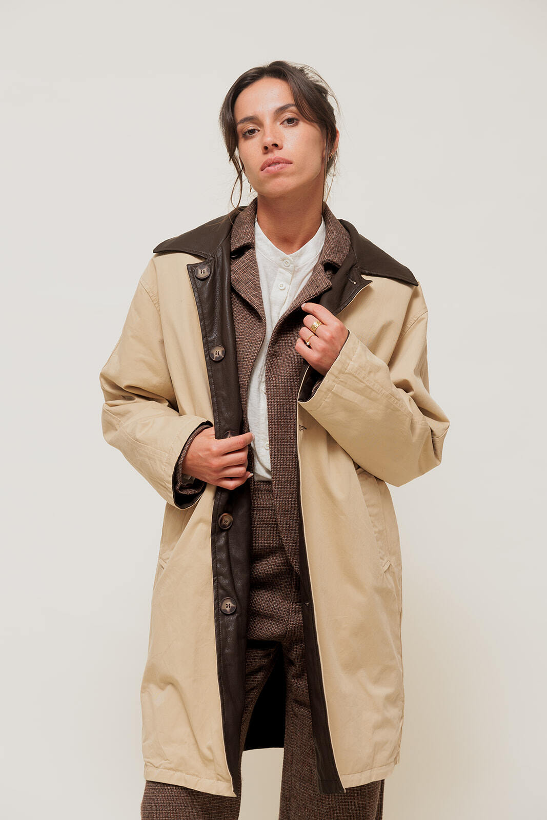Grossiste EMILIE K PRET A PORTER - ALYRA - Manteau Réversible en Simili et Coton