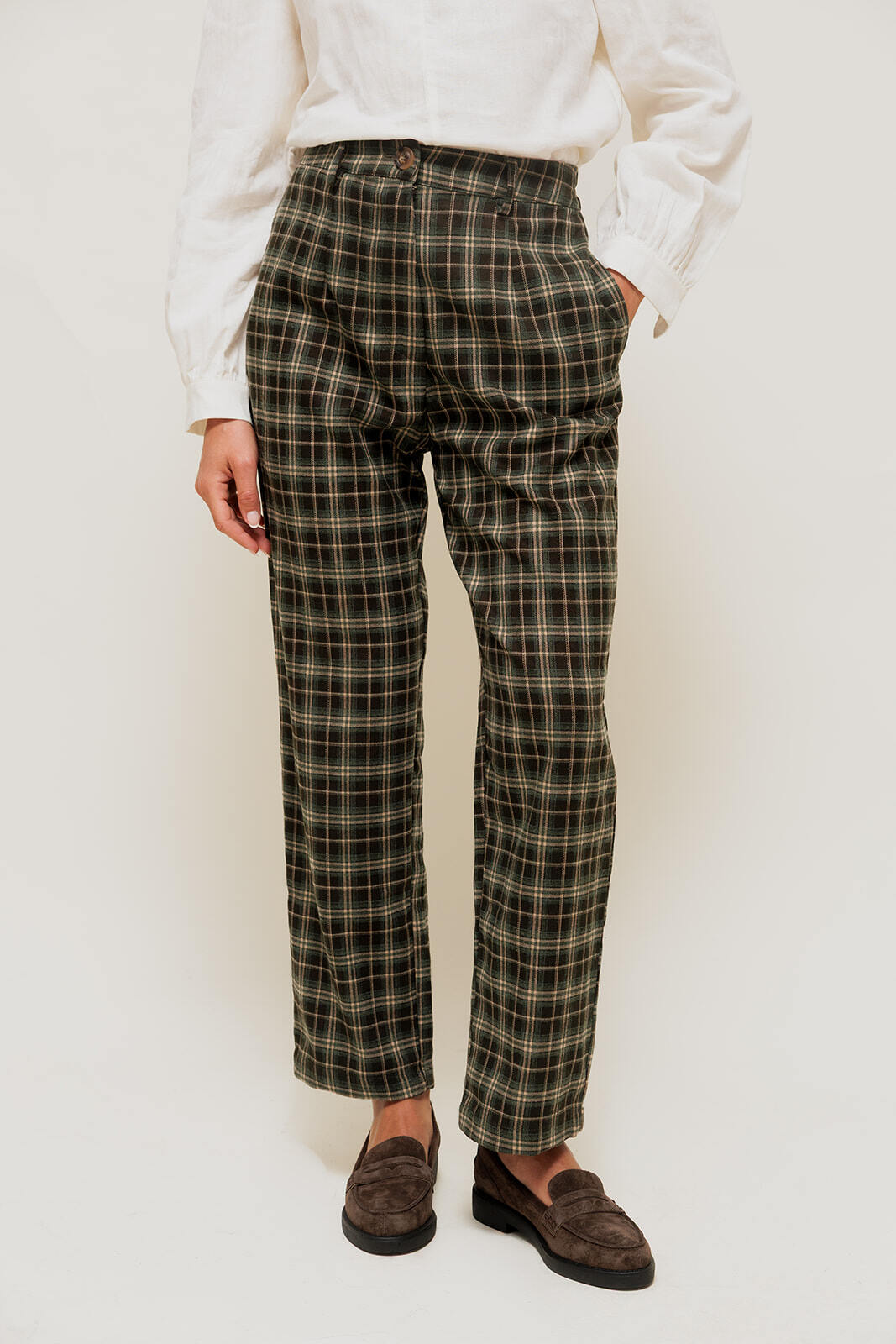 Grossiste EMILIE K PRET A PORTER - CELIANE - Pantalon Droit à Carreaux