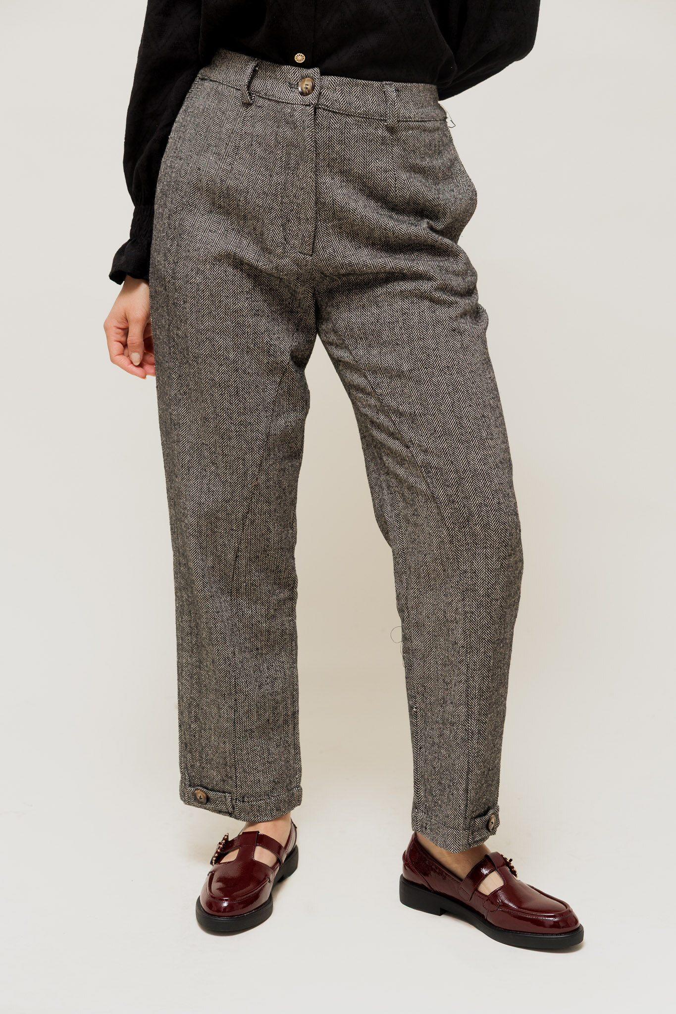 Wholesaler EMILIE K PRET A PORTER - EVANIA - Straight-Leg Pants with Chevron Pattern