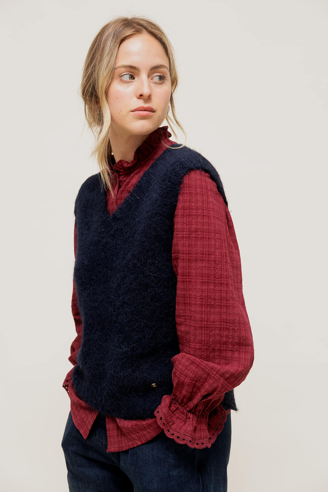 Grossiste EMILIE K PRET A PORTER - VÉLISSE - Pull Sans Manches Col V