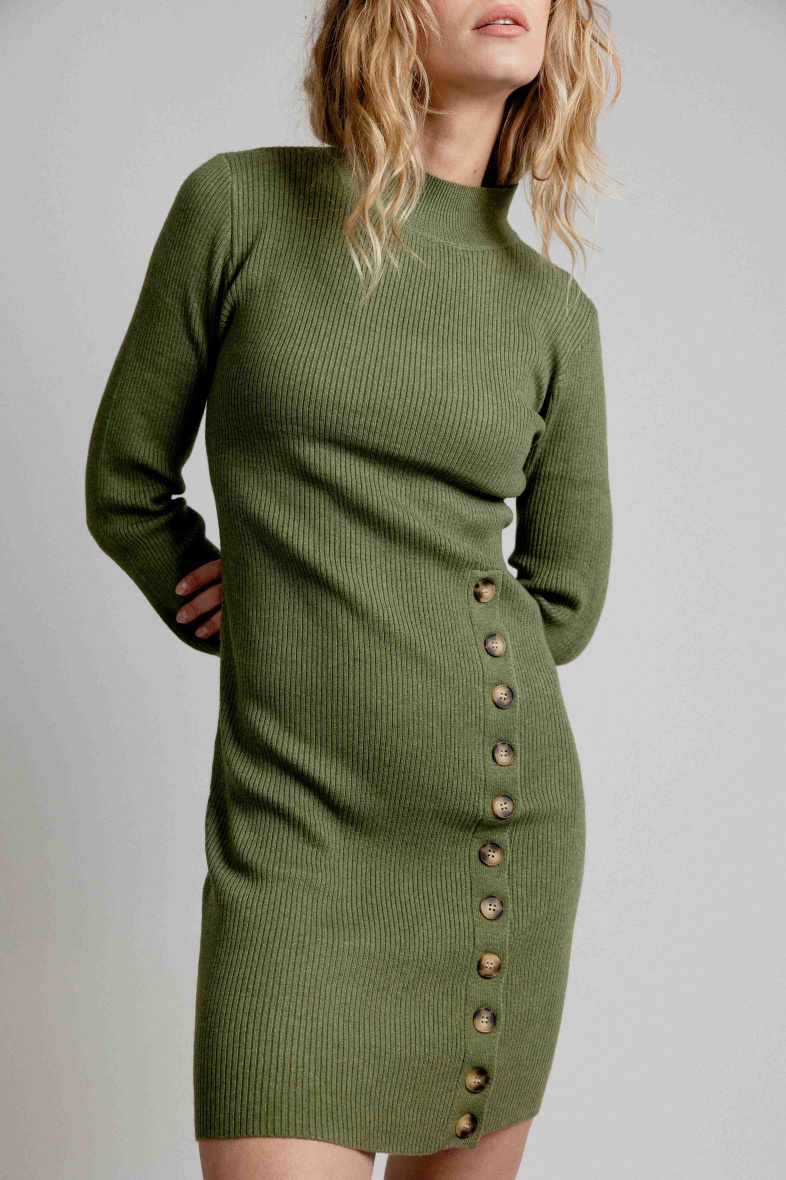 Wholesaler EMILIE K PRET A PORTER - Short knit dress with button
