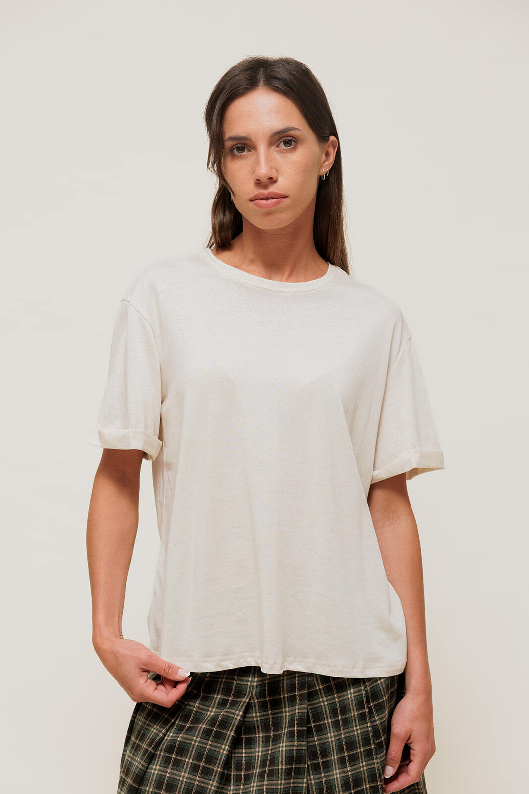 Grossiste EMILIE K PRET A PORTER - LORYA - T-Shirt Loose en Maille Chinée