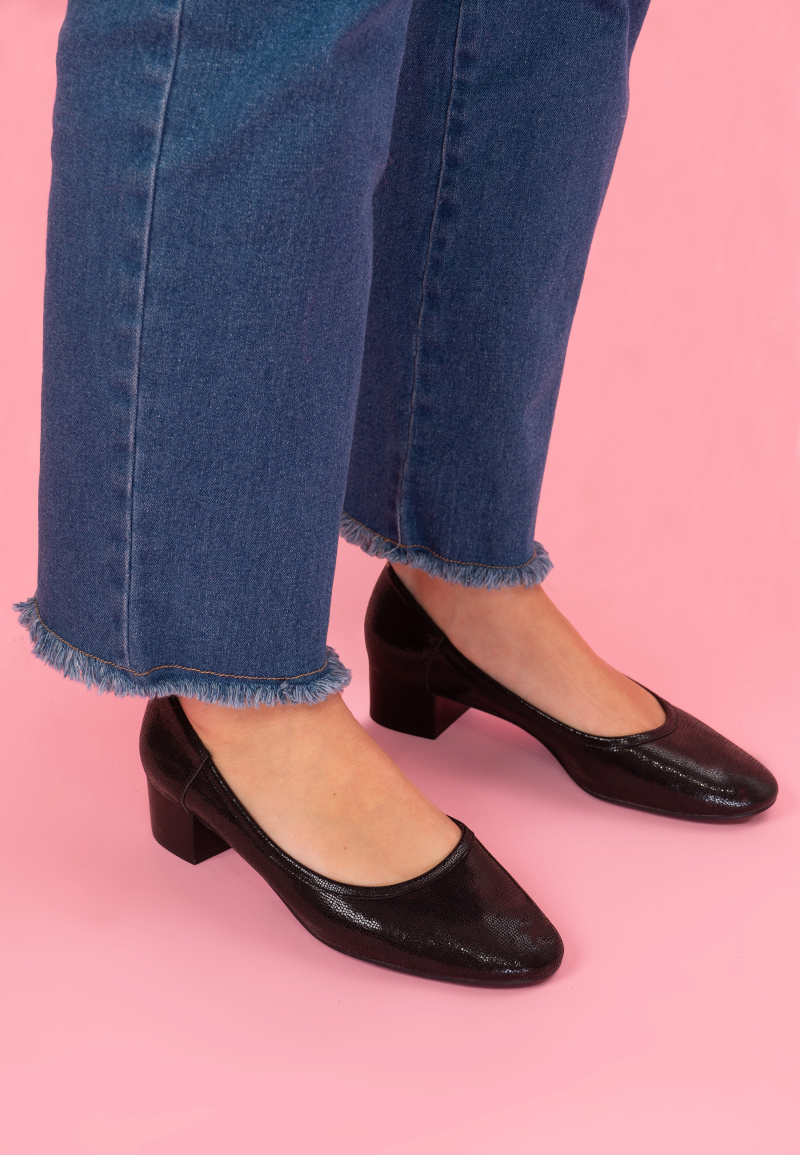 Großhändler EMILIE KARSTON - DOLORES Ballerinas mit kleinem Absatz und handgewebtem Leder