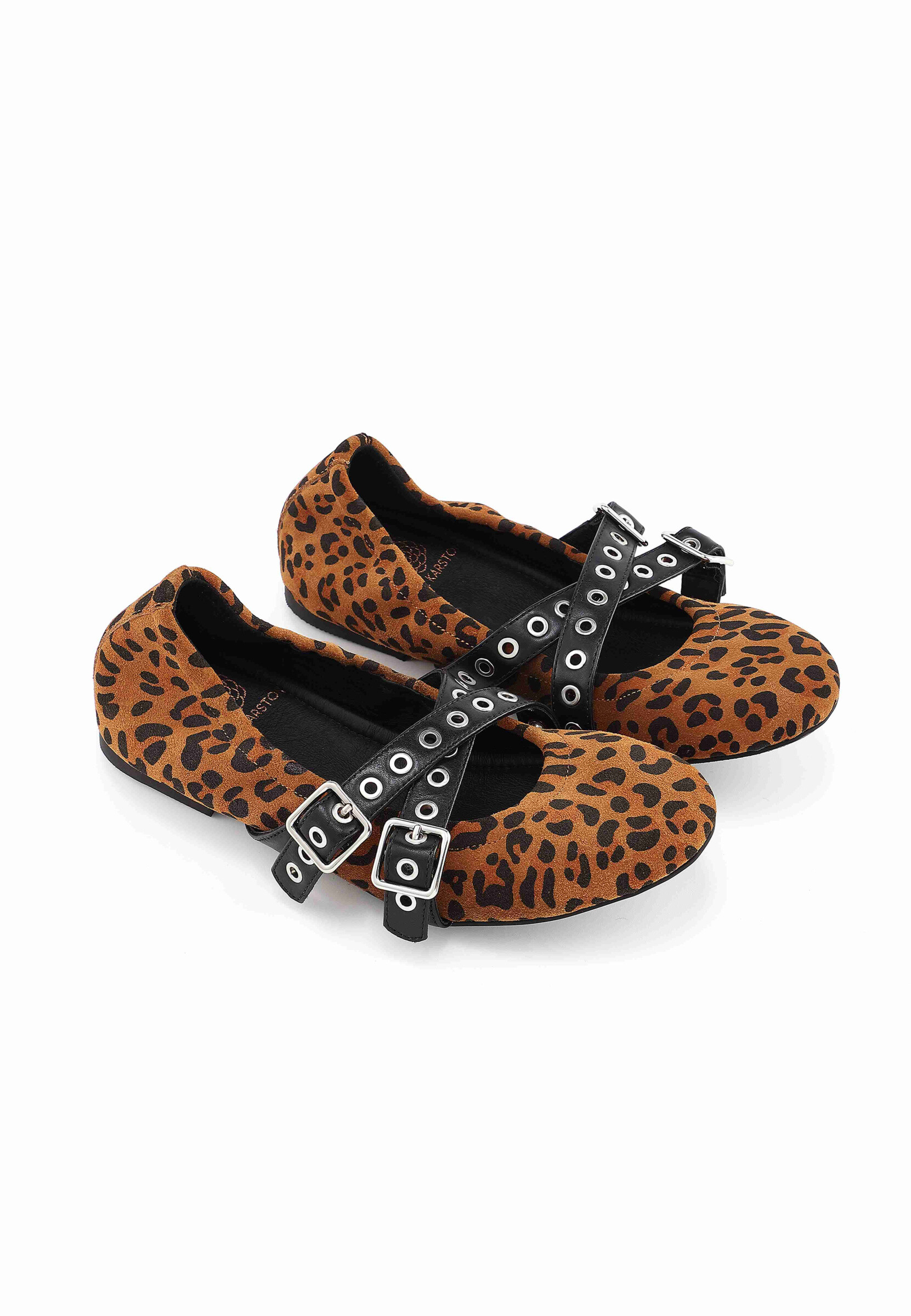 Wholesaler EMILIE KARSTON - Gaia leather women's ballerinas - Rock style with curl flanges