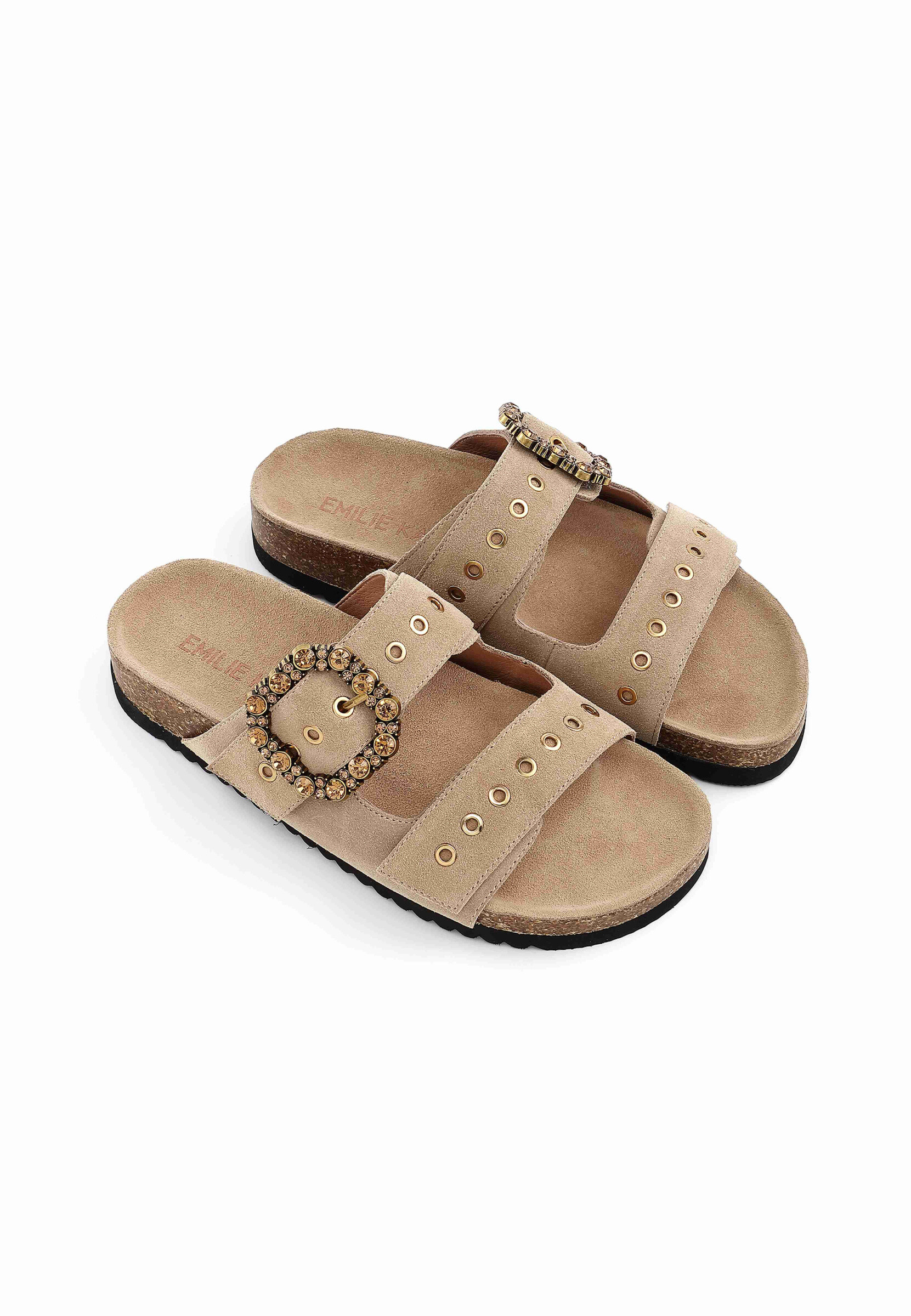 Wholesaler EMILIE KARSTON - Luna flat luna sandal with double -bridle leather and ornate loop
