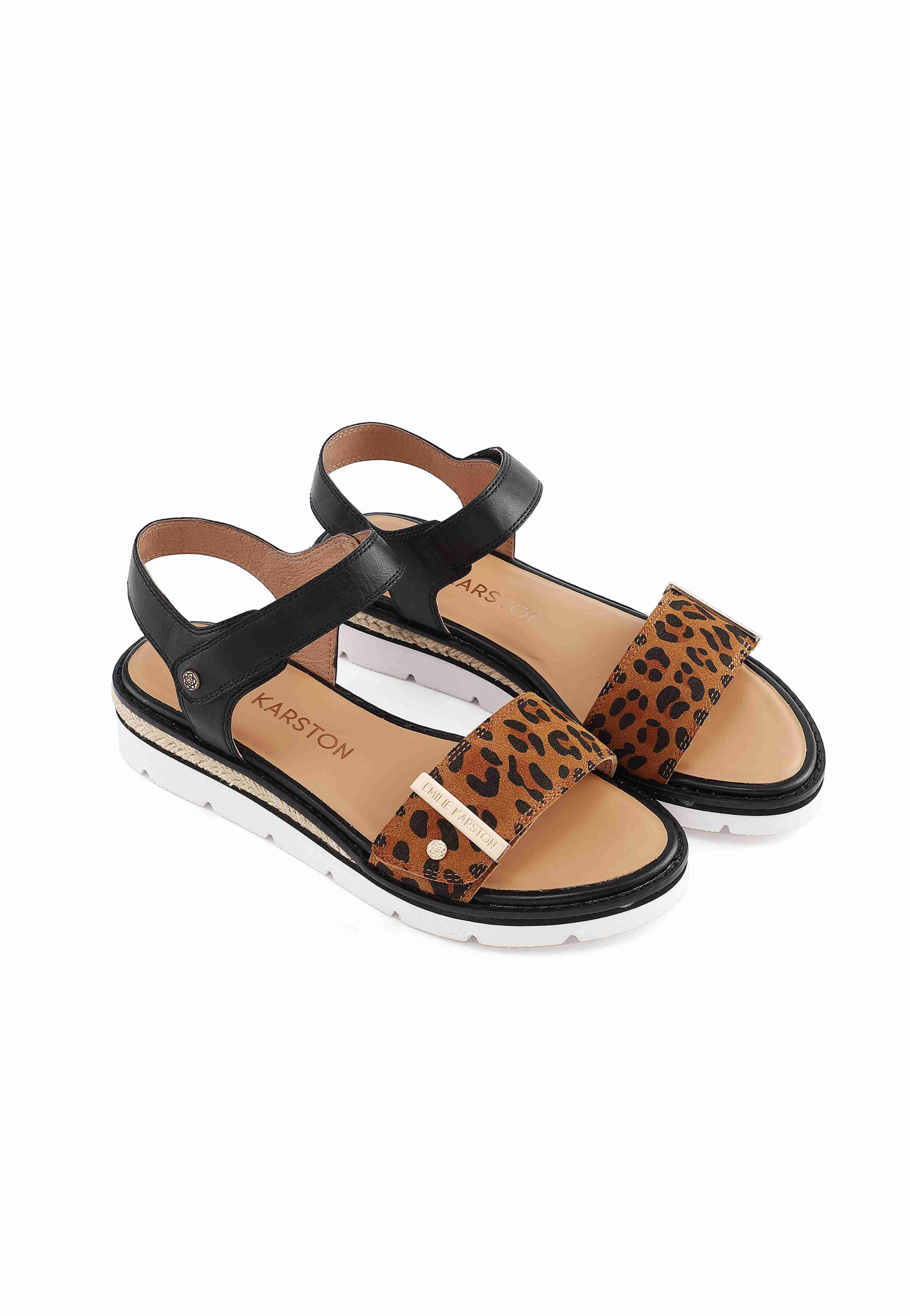 Wholesaler EMILIE KARSTON - Leather Liam flat liam sandal with front band and ankle flange