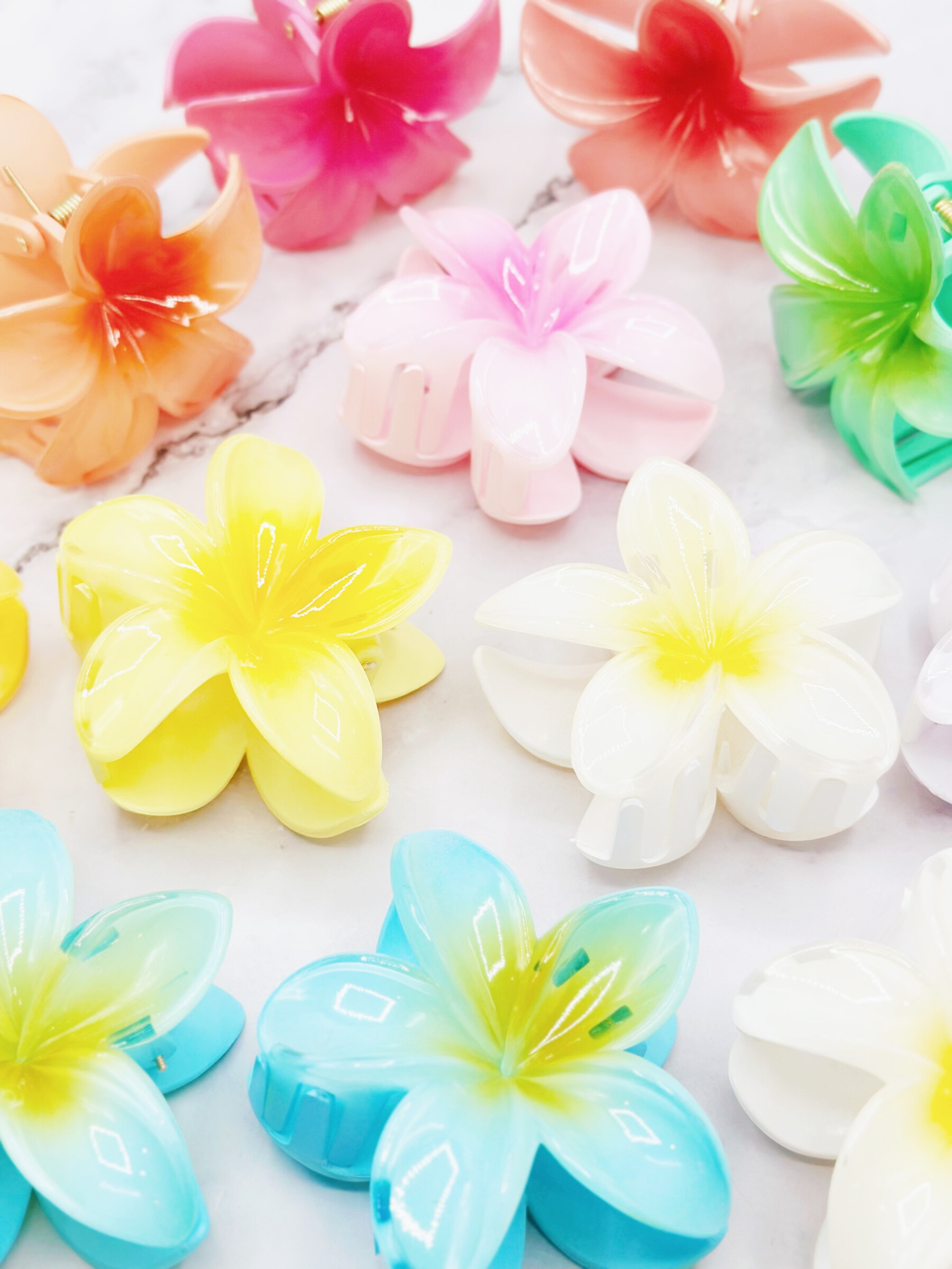 Wholesaler Emily - Hair Clips Flowers Gradient Color