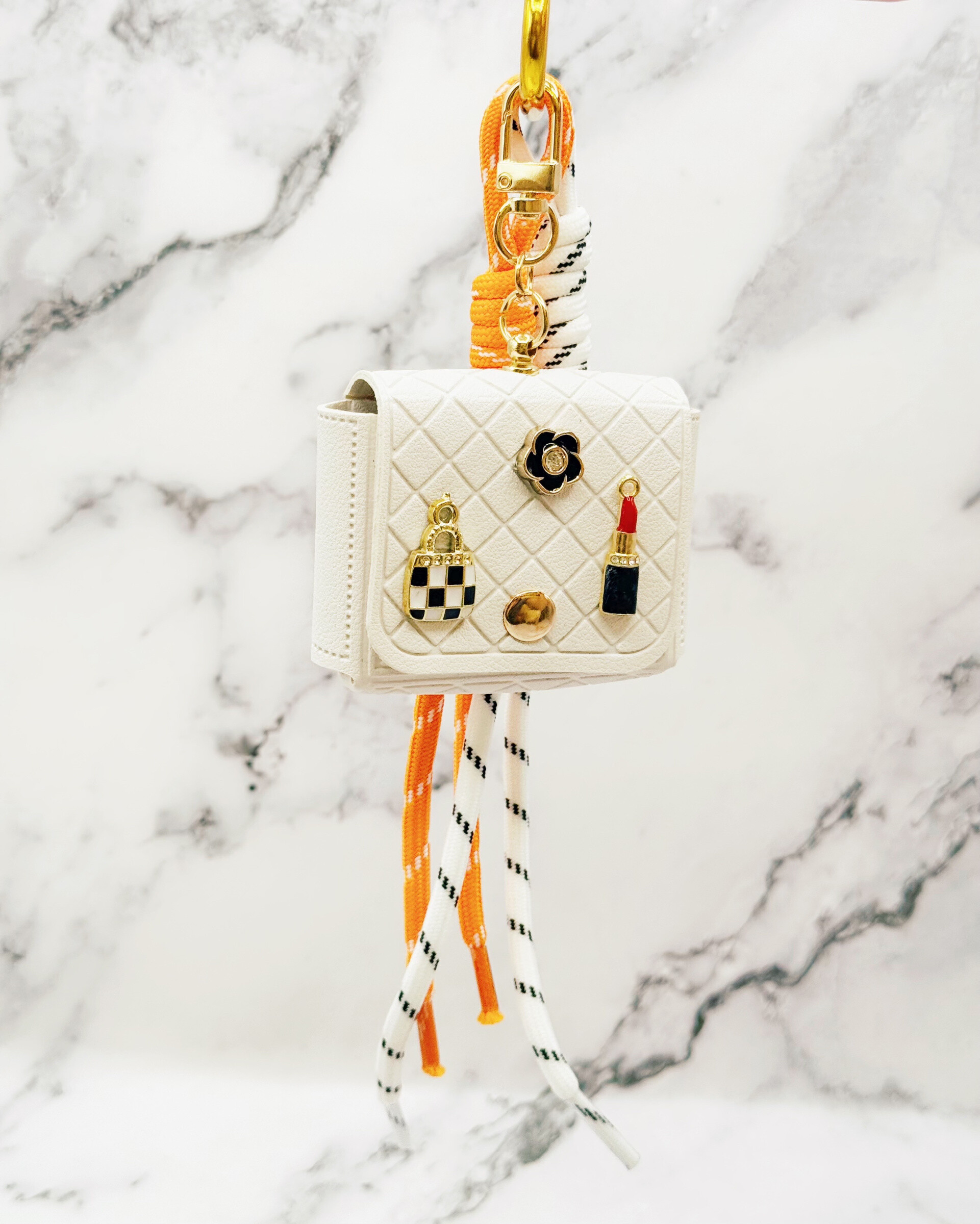 Grossiste Emily - Accessoire Sac/Porte Clés Blanc Sac