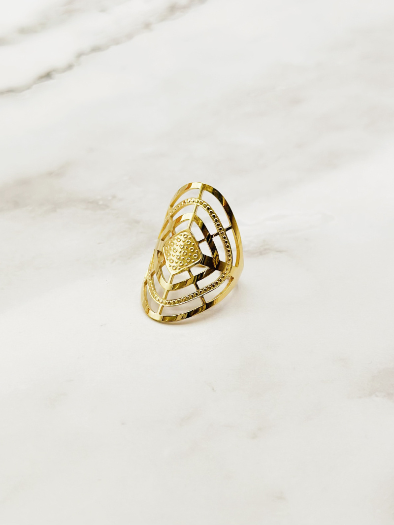 Wholesaler Emily - Flower adjustable stainless steel ring