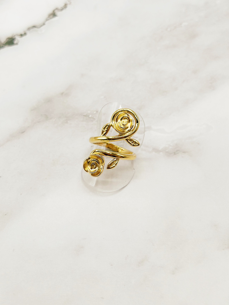 Mayorista Emily - Anillo de acero inoxidable Rosas