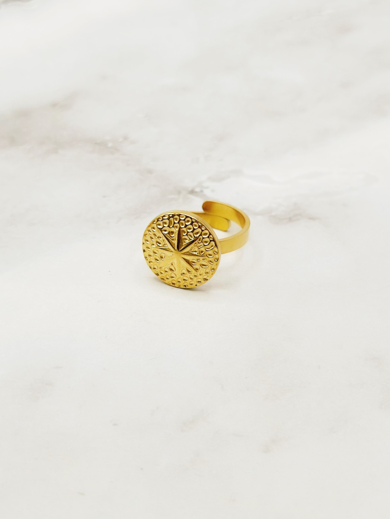 Mayorista Emily - Anillo de Medallón de Acero Inoxidable