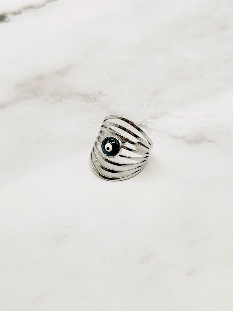 Mayorista Emily - Anillo de Acero Inoxidable Ojo de Plata