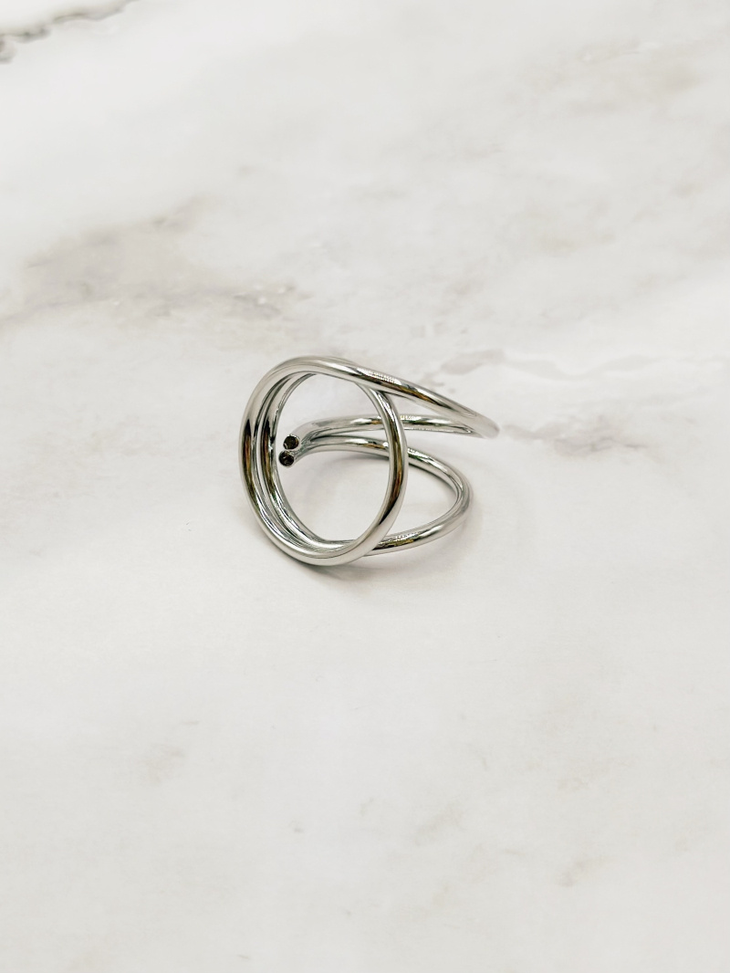 Mayorista Emily - Anillos entrelazados de acero inoxidable