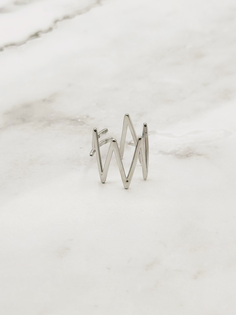Mayorista Emily - Anillo de acero inoxidable Zigzag