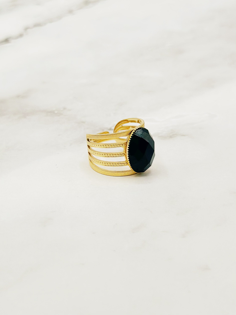 Mayorista Emily - Anillo de acero inoxidable con piedra