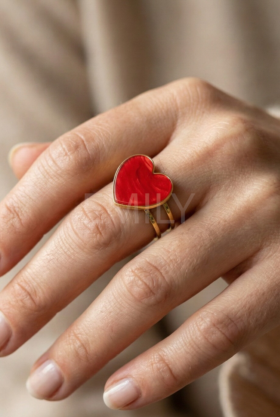 Mayorista Emily - Anillo de acero inoxidable Corazón