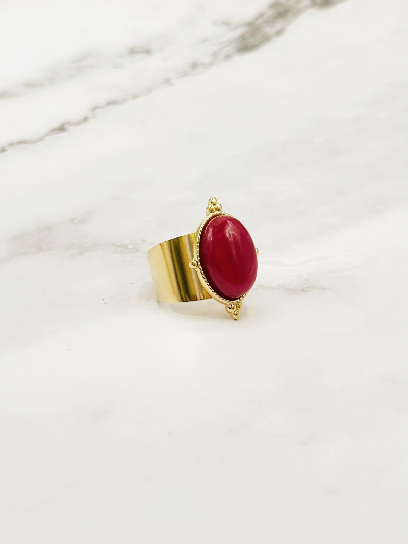Mayorista Emily - Anillo de acero inoxidable con piedra