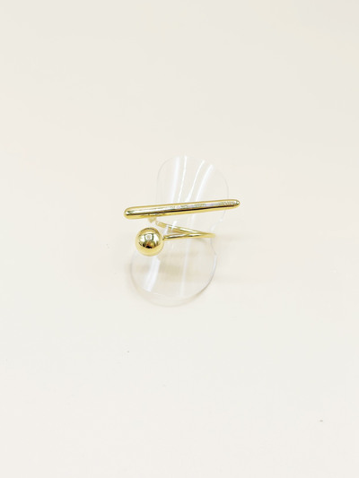 Mayorista Emily - Anillo ajustable de acero inoxidable dorado con diseño gráfico Mayorista Emily - Anillo ajustable de acero inoxidable dorado con diseño gráfico