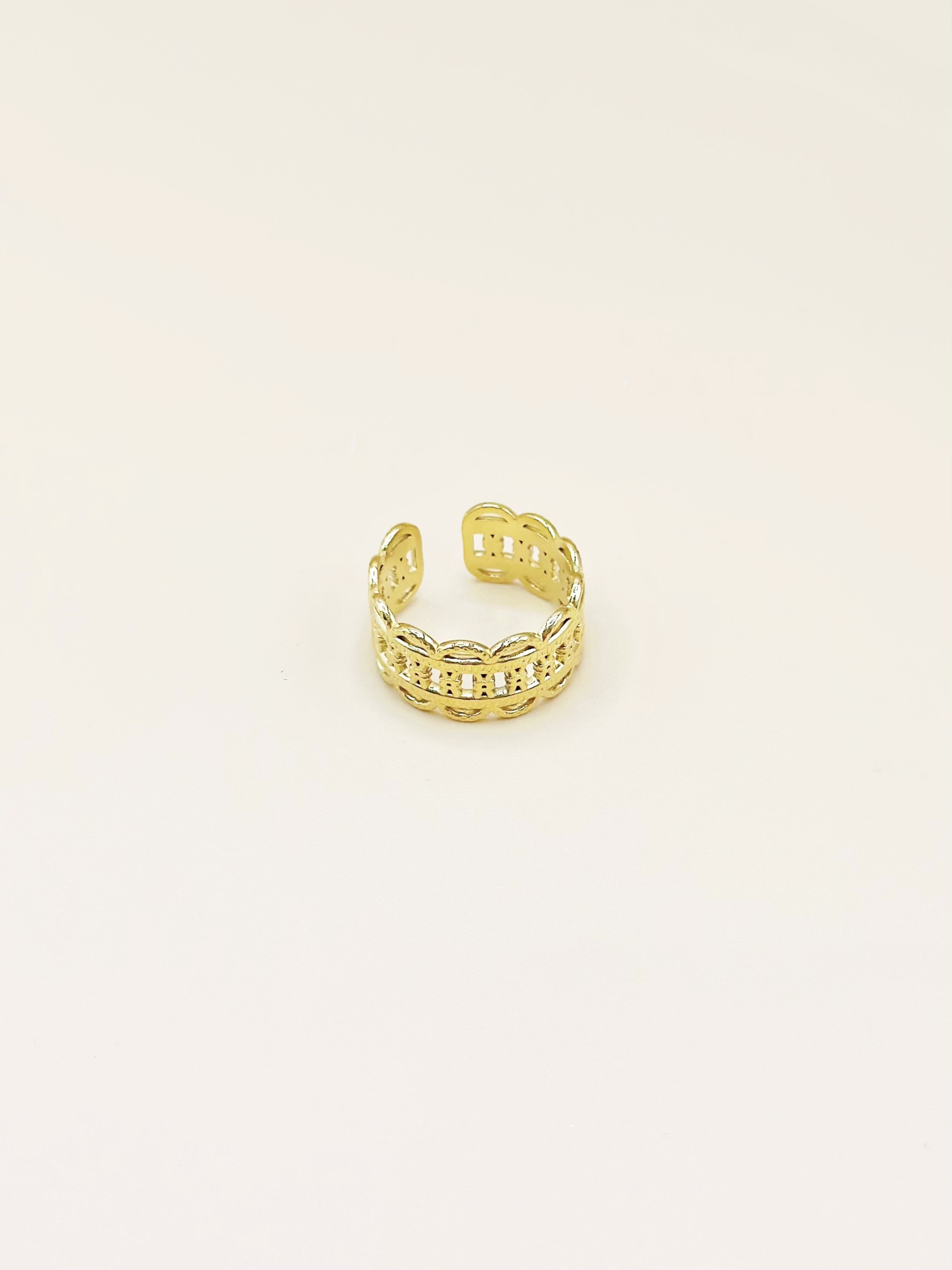Grossiste Emily - Bague ajustable en acier inoxydable Dentelle