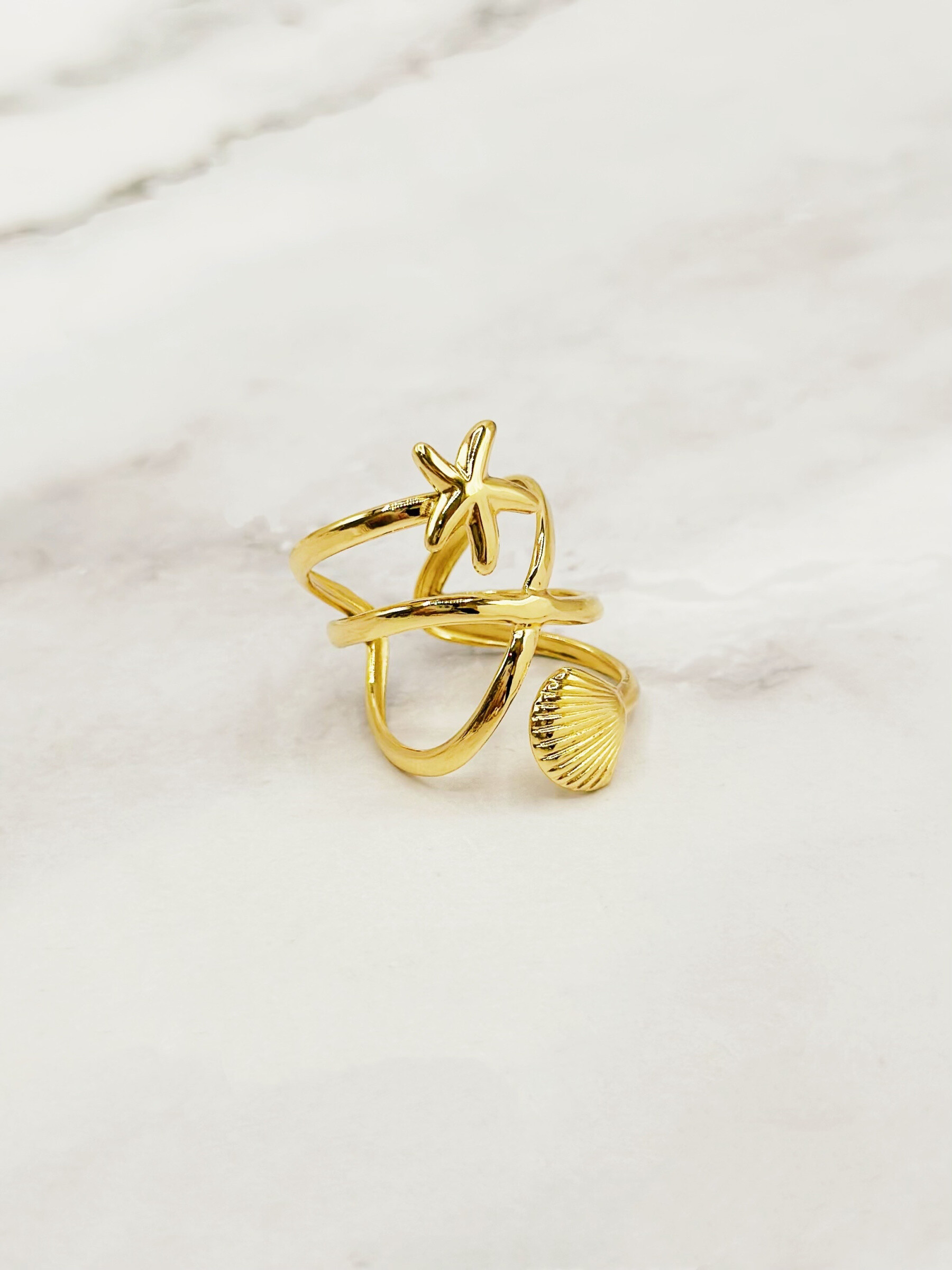 Mayorista Emily - Anillo de acero inoxidable ajustable con forma de corazón