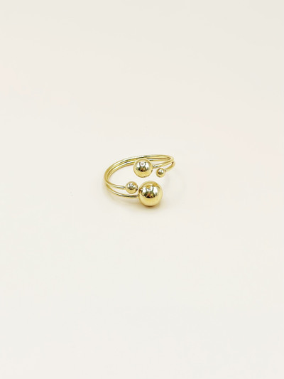 Mayorista Emily - Anillo ajustable de acero inoxidable dorado Esferas Mayorista Emily - Anillo ajustable de acero inoxidable dorado Esferas