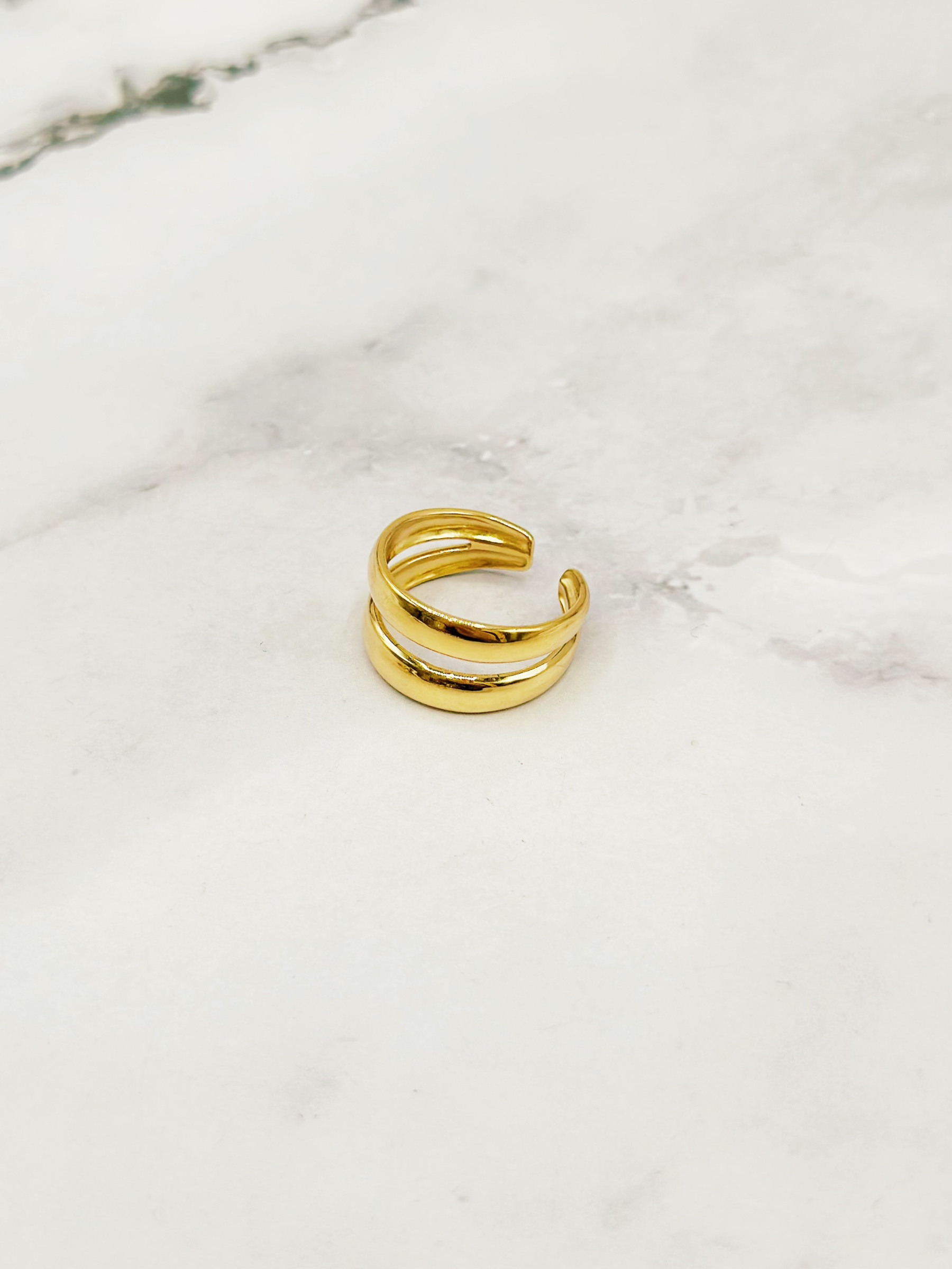 Grossiste Emily - Bague double en acier inoxydable