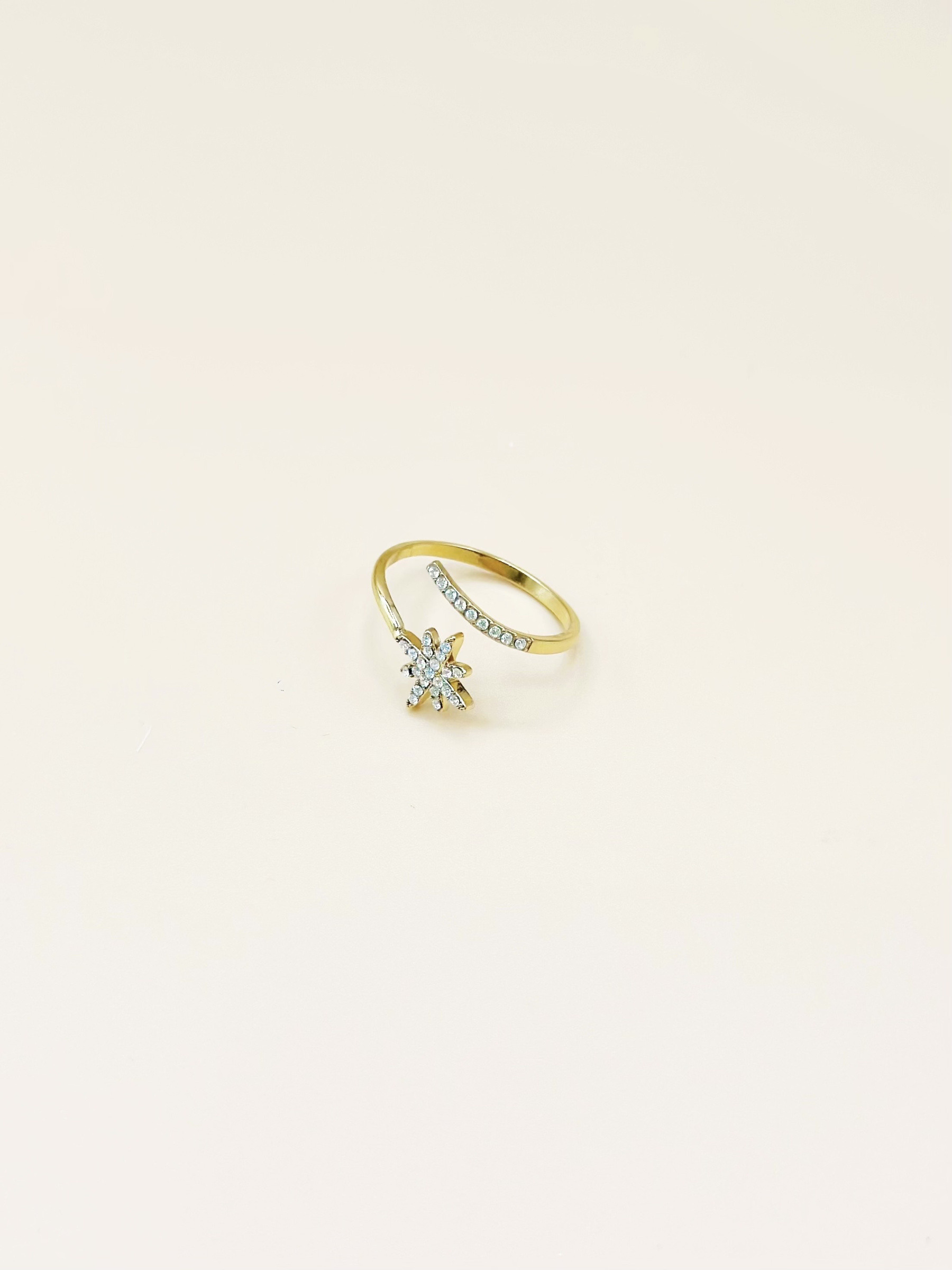 Grossiste Emily - Bague ajustable en acier inoxydable Étoile