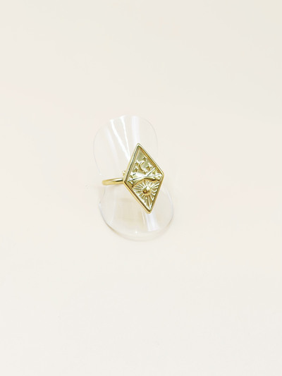 Mayorista Emily - Anillo ajustable de acero inoxidable dorado con diseño celestial Mayorista Emily - Anillo ajustable de acero inoxidable dorado con diseño celestial