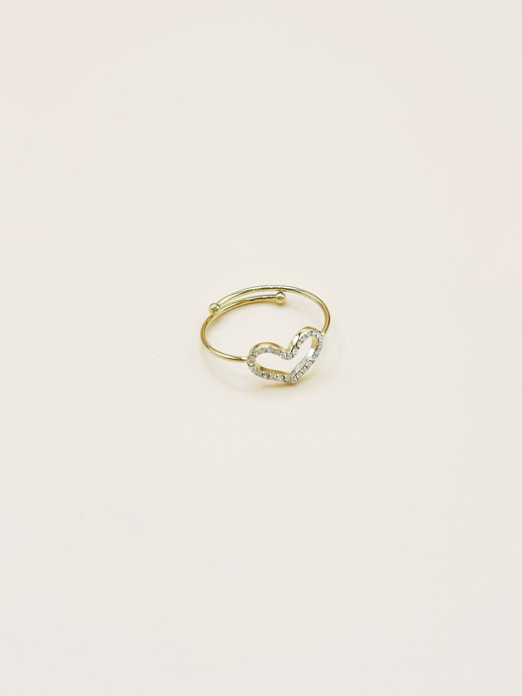 Grossiste Emily - Bague ajustable en acier inoxydable Zircon Coeur