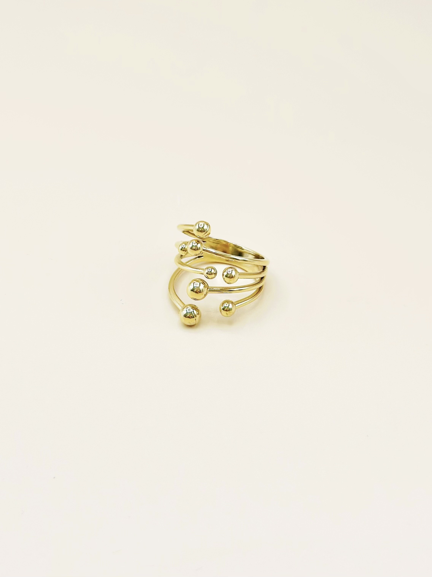 Grossiste Emily - Bague ajustable en acier inoxydable Sphères