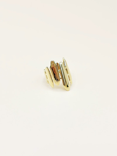 Mayorista Emily - Anillo ajustable de acero inoxidable dorado Escultura Mayorista Emily - Anillo ajustable de acero inoxidable dorado Escultura