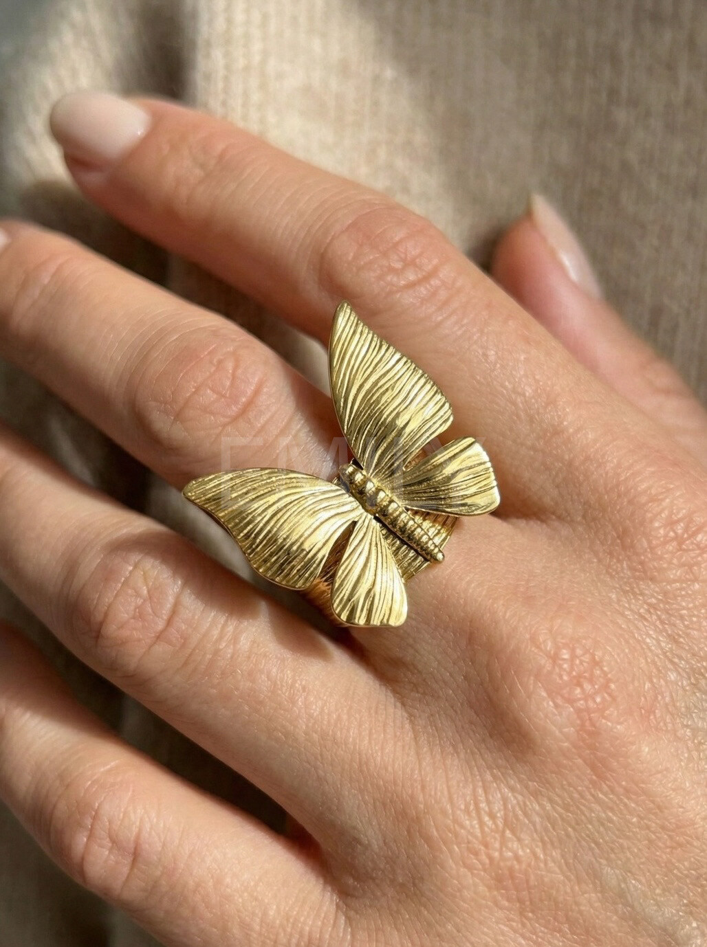 Mayorista Emily - Anillo de Acero Inoxidable Mariposa