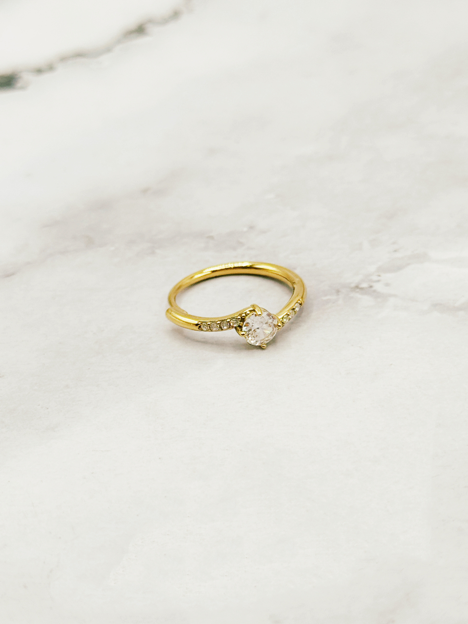 Mayorista Emily - Anillo de Zirconio de Acero Inoxidable Ajustable