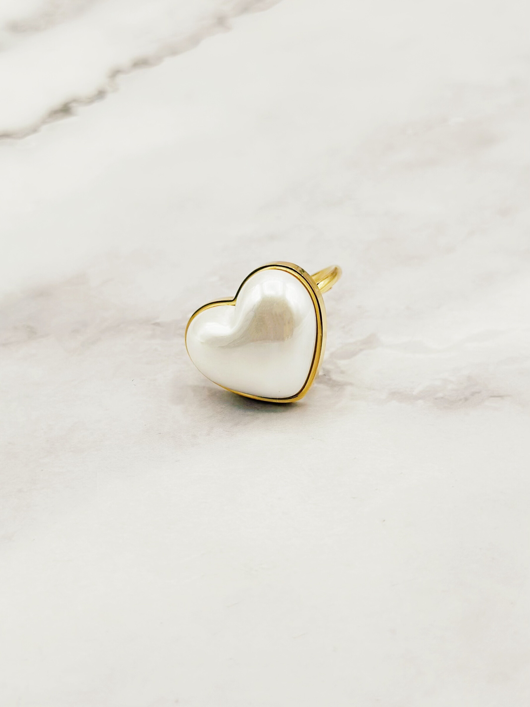 Mayorista Emily - Anillo de acero inoxidable ajustable con forma de corazón