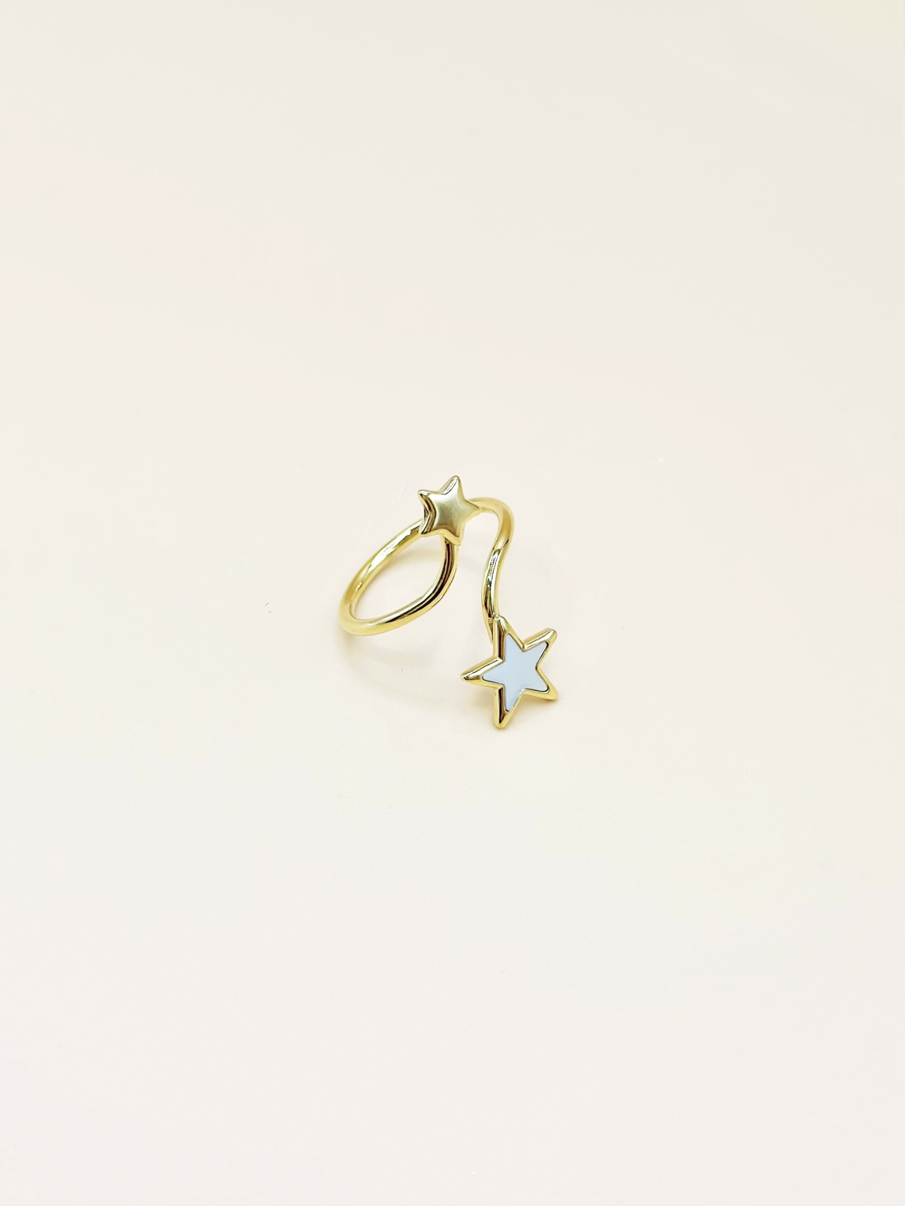 Grossiste Emily - Bague ajustable en acier inoxydable Etoiles