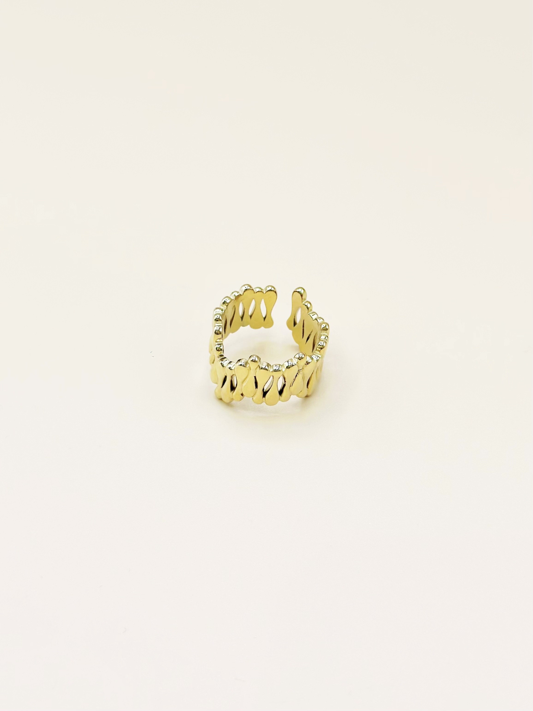 Grossiste Emily - Bague ajustable en acier inoxydable Organique